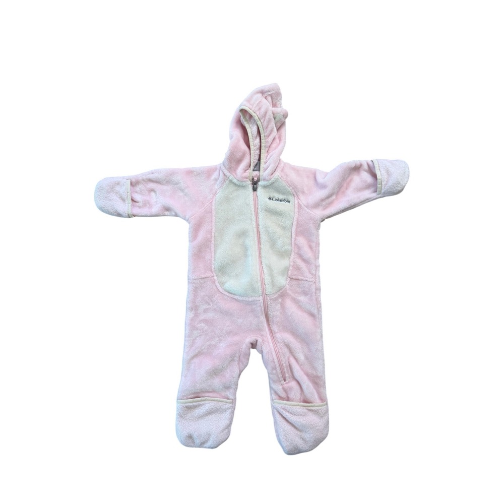 Columbia Foxy Baby Sherpa II Bunting Pink Fleece Hooded Romper 12-18 Months